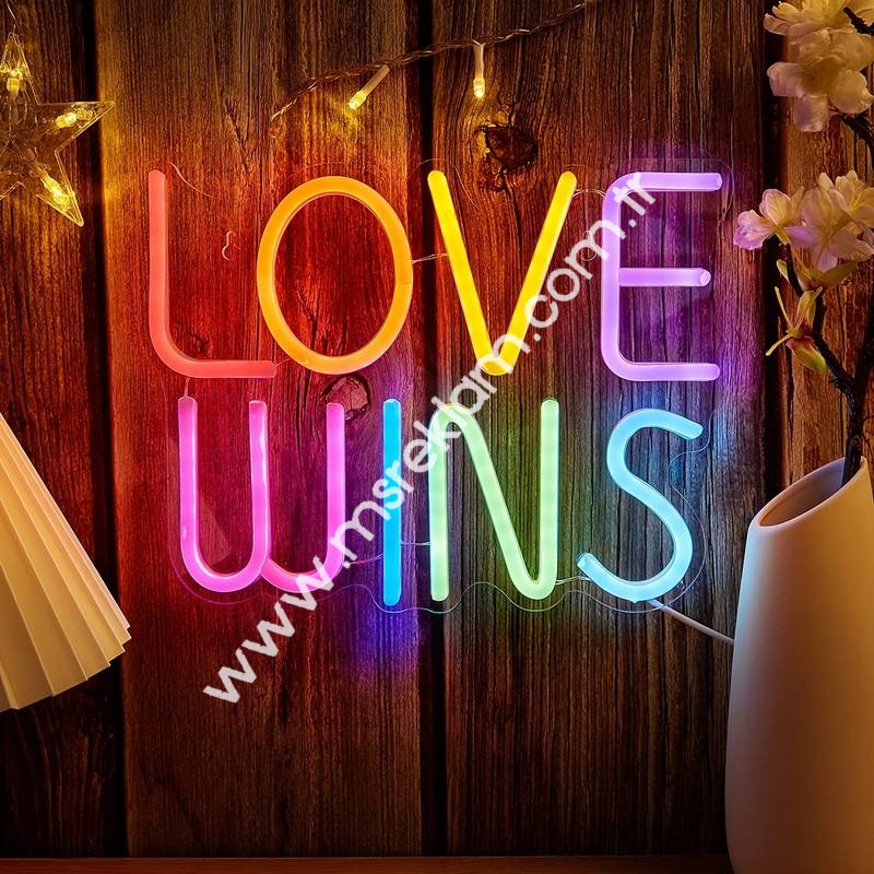 Love Wins Neon Led Tabela