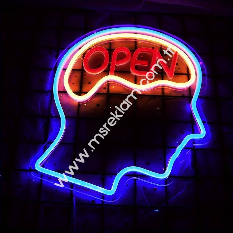 Open Mind Brain Neon Led Tabela