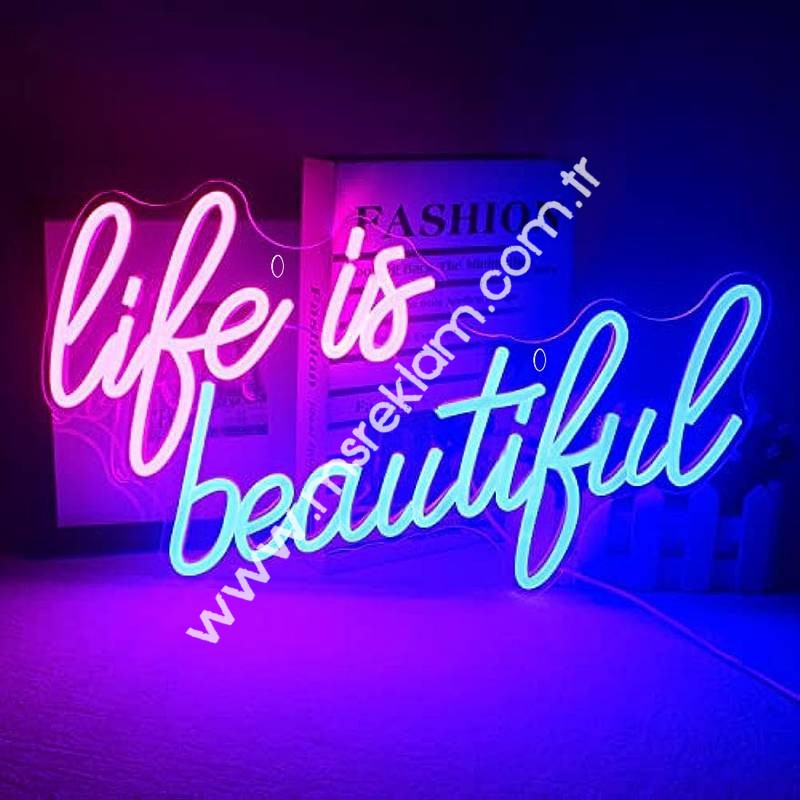 Life Is Beautiful Neon Led Tabela