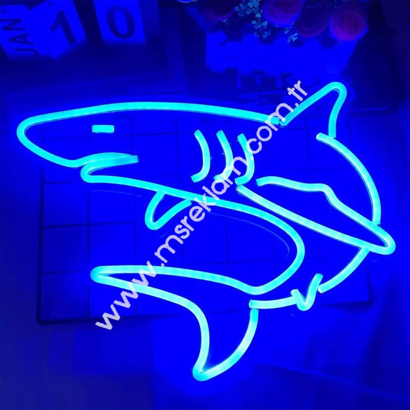 Köpek Balığı (Shark) Neon Led Tabela