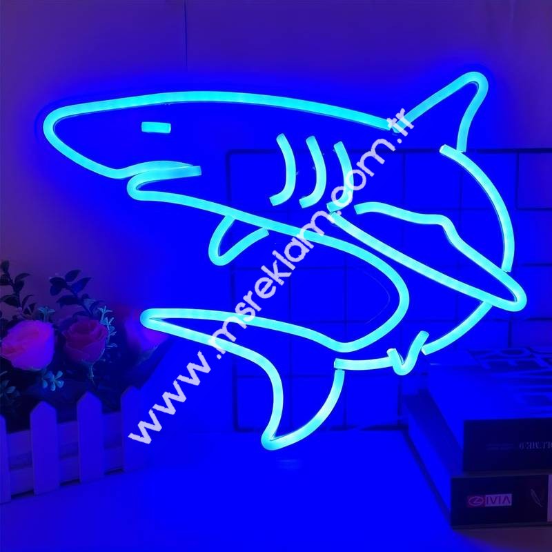 Köpek Balığı (Shark) Neon Led Tabela