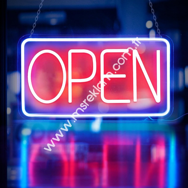 Open Neon Cafe, Bar, Otel, Salon, Kitapçı, Restoran ve Pastanesi Mağazası Neon Led Tabela