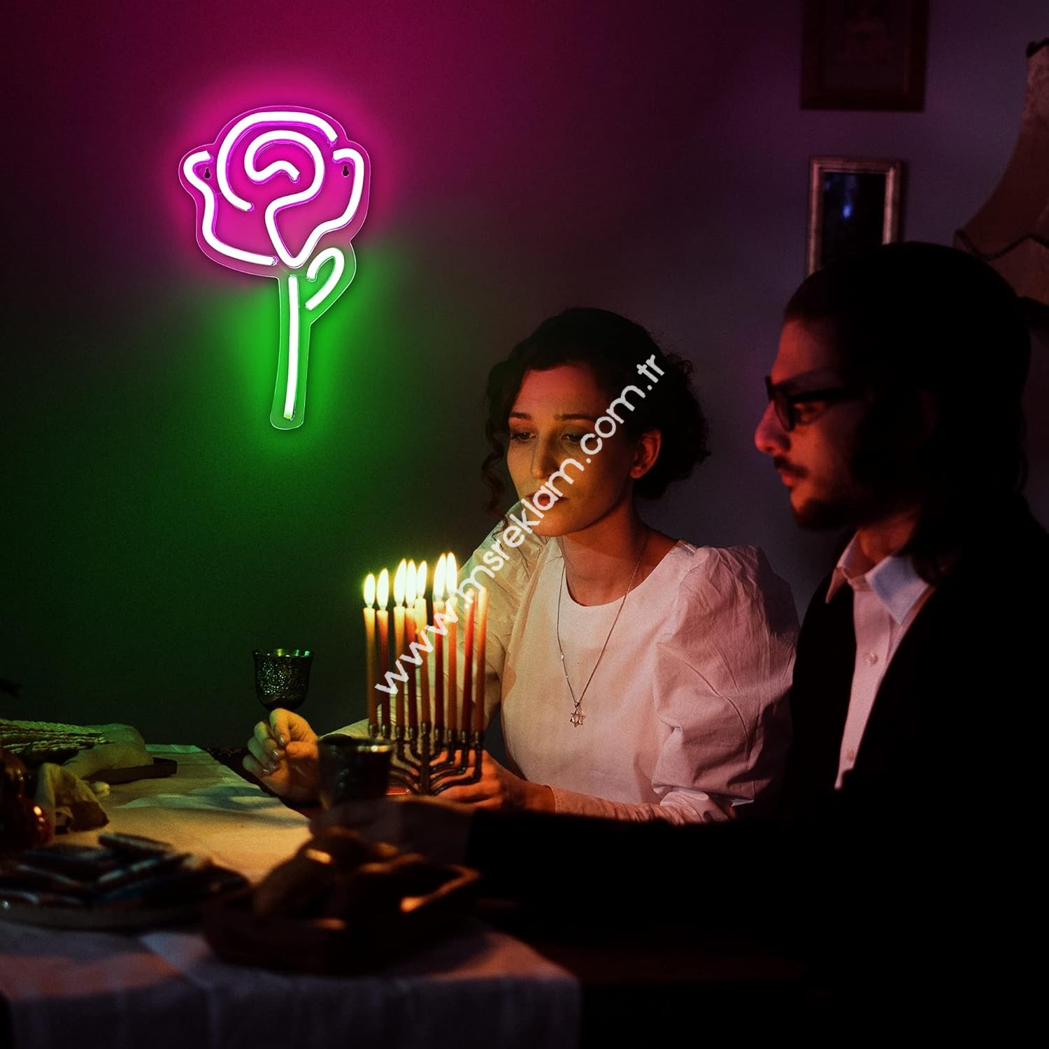 Gül (Rose) Neon Led Tabela