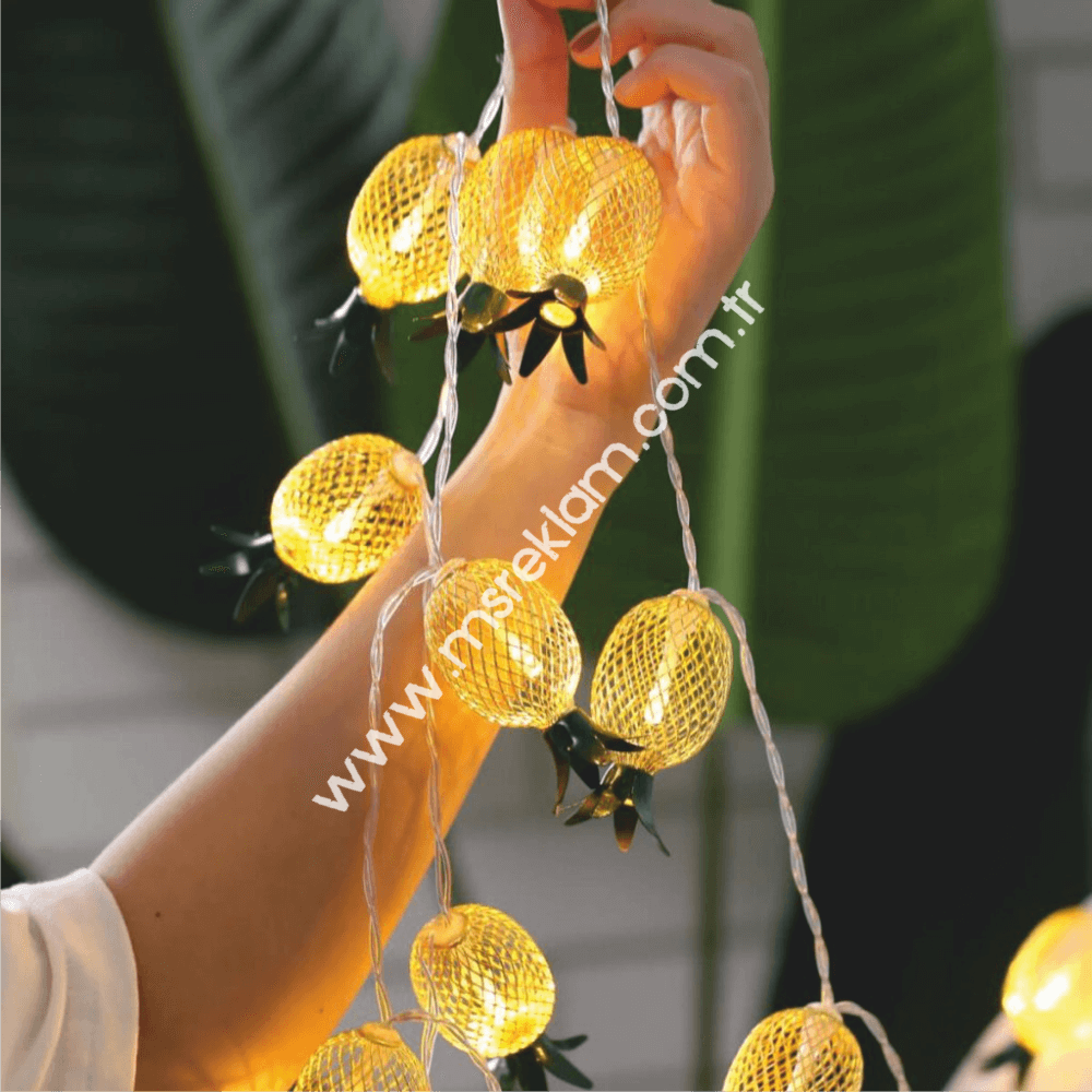 10'lu Dekoratif Metal Ananas Led Işık