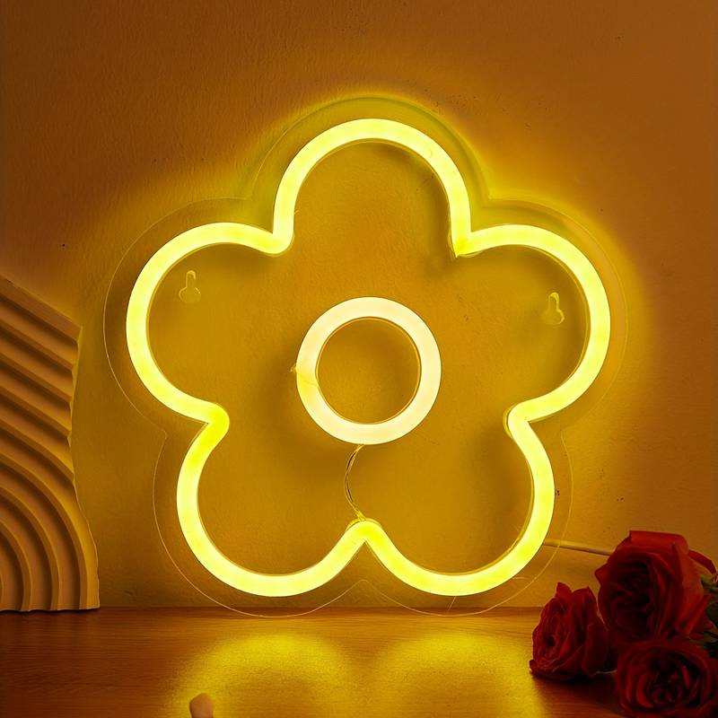 Çiçek Flower Neon Led Tabela