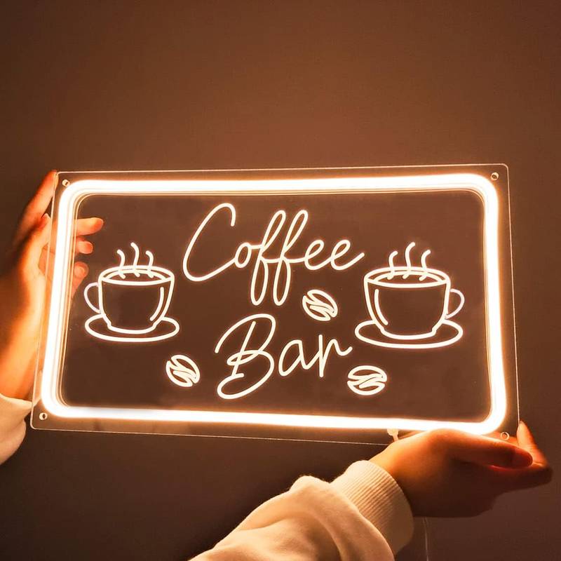 Coffee Bar Restaurant Neon Led Tabela