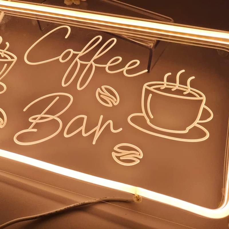 Coffee Bar Restaurant Neon Led Tabela