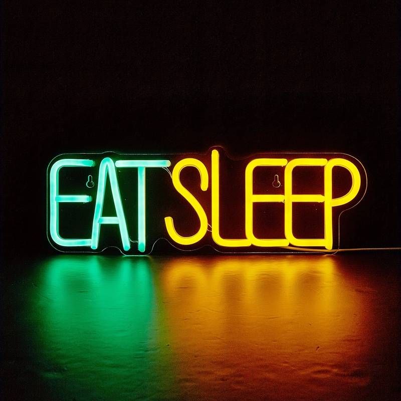 Eat Sleep Neon Led Tabela