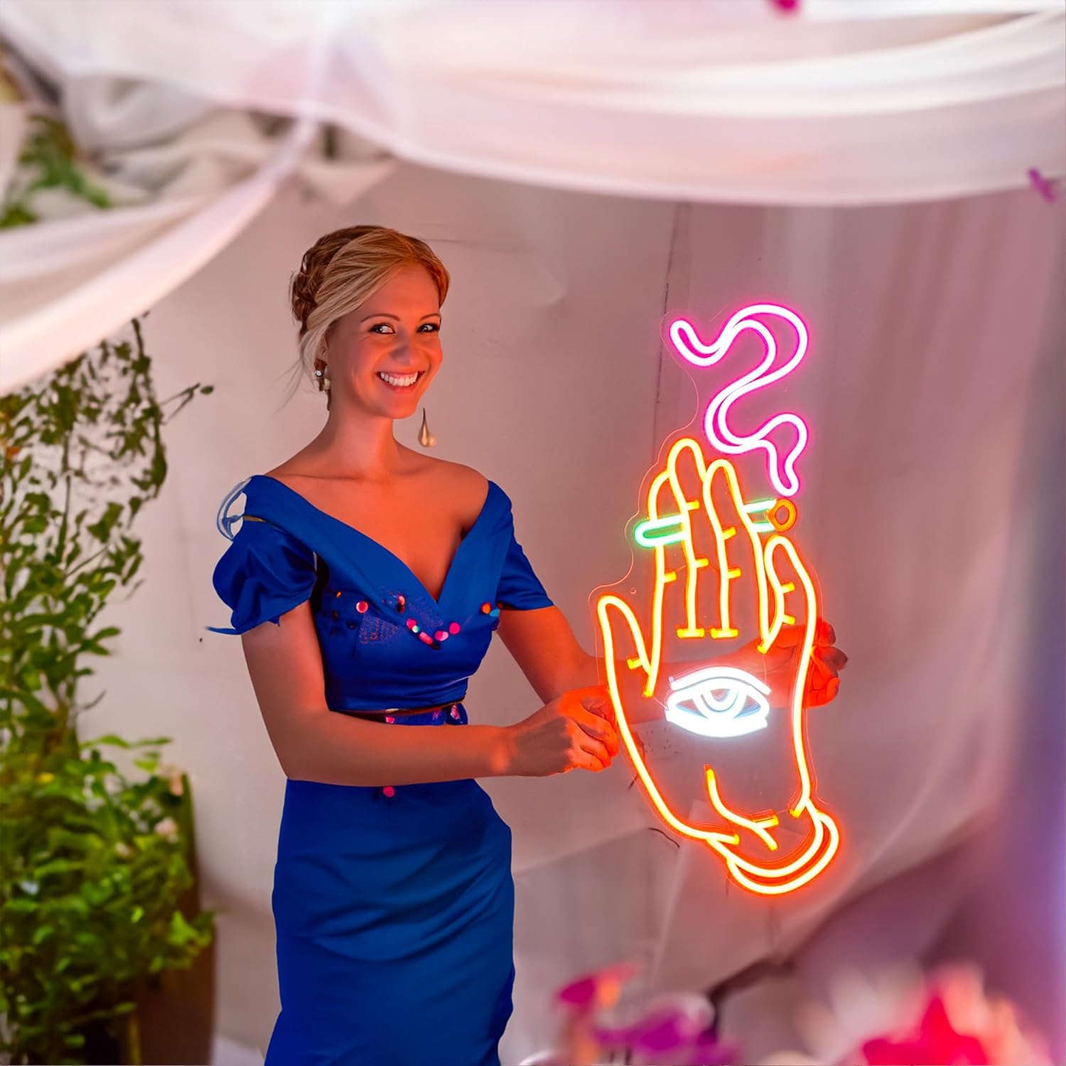 El Gözü (Hand Eye) Neon Led Tabela