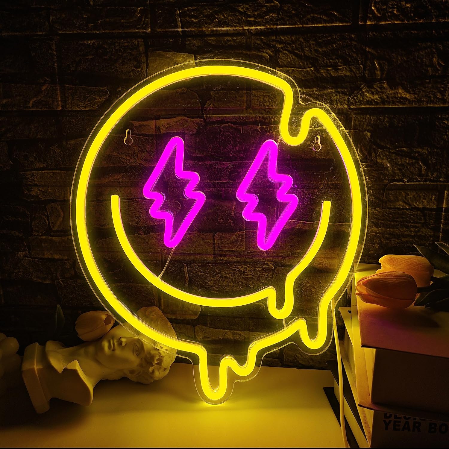 Eriyen Gülen Yüz (Melting Smile Face) Neon Led Tabela