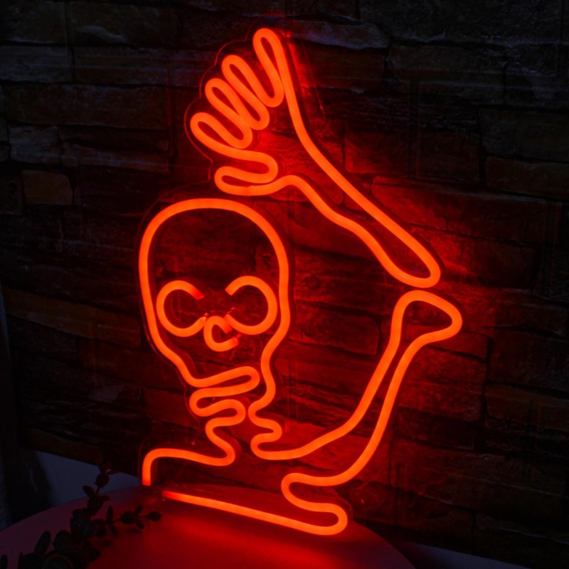 İskelet Kafatası (Skeleton Skull) Neon Led Tabela