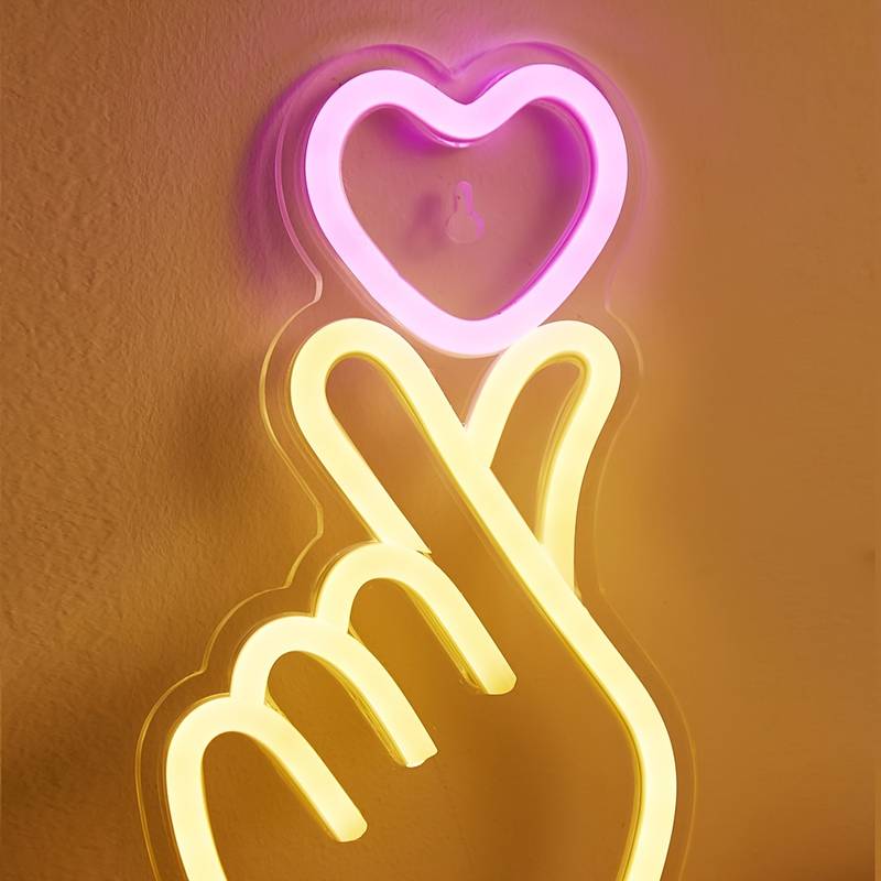 Kalp Harekatı Heart Gesture Neon Led Tabela