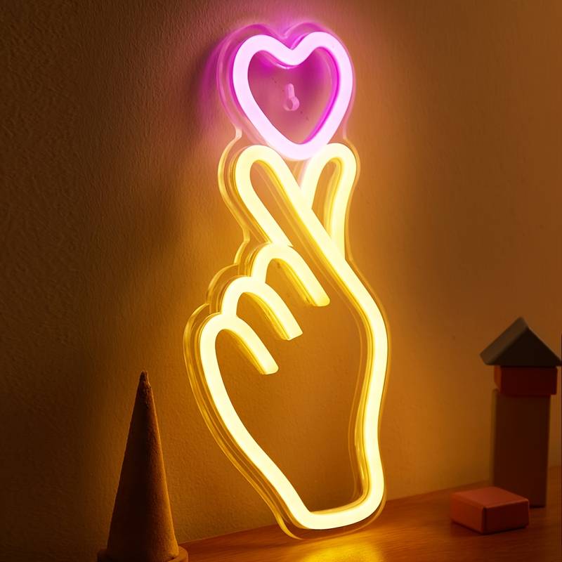 Kalp Harekatı Heart Gesture Neon Led Tabela