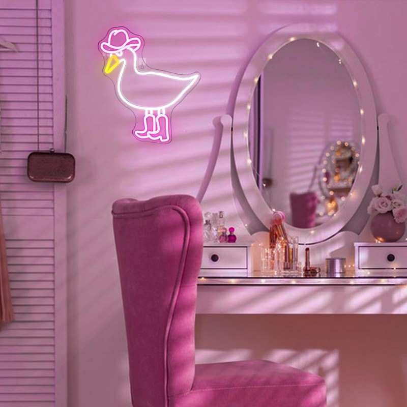 Kovboy Ördek (Cowboy Duck) Neon Led Tabela