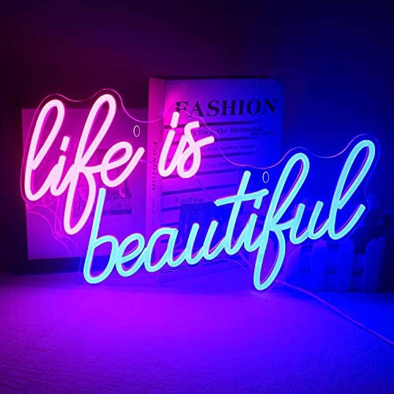 Life Is Beautiful Neon Led Tabela