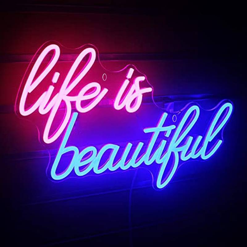 Life Is Beautiful Neon Led Tabela