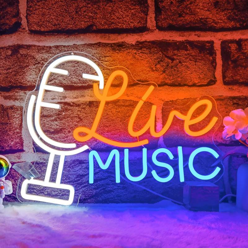 Live Müzik Neon Led Tabela