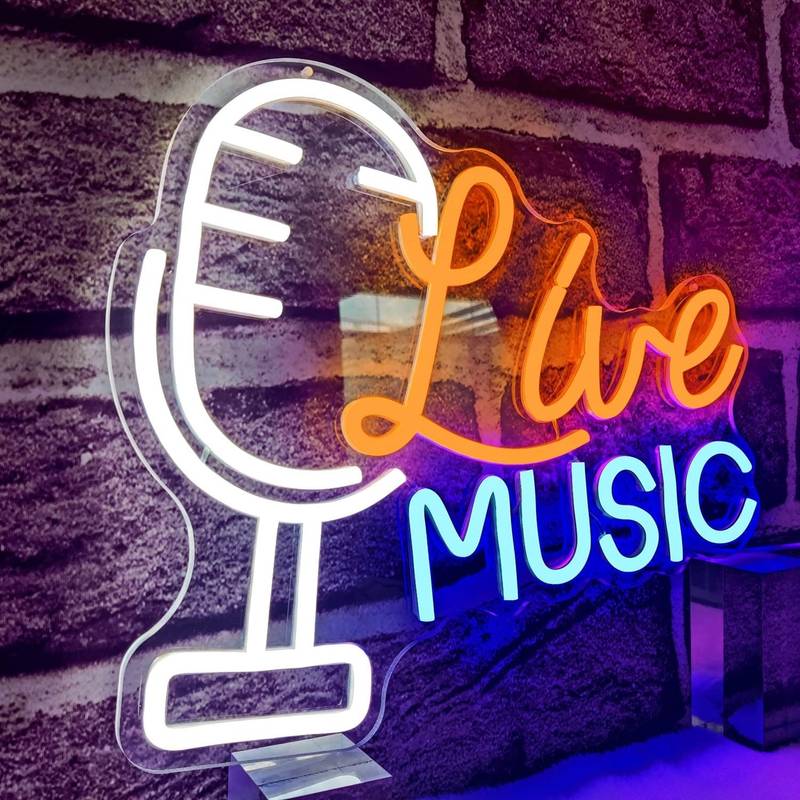 Live Müzik Neon Led Tabela