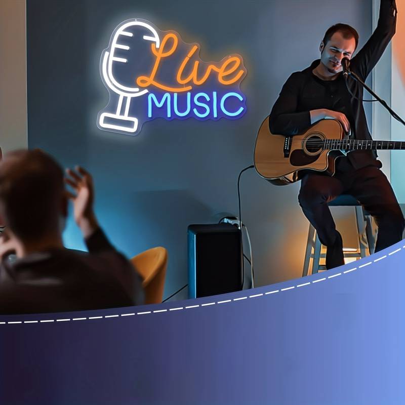 Live Müzik Neon Led Tabela