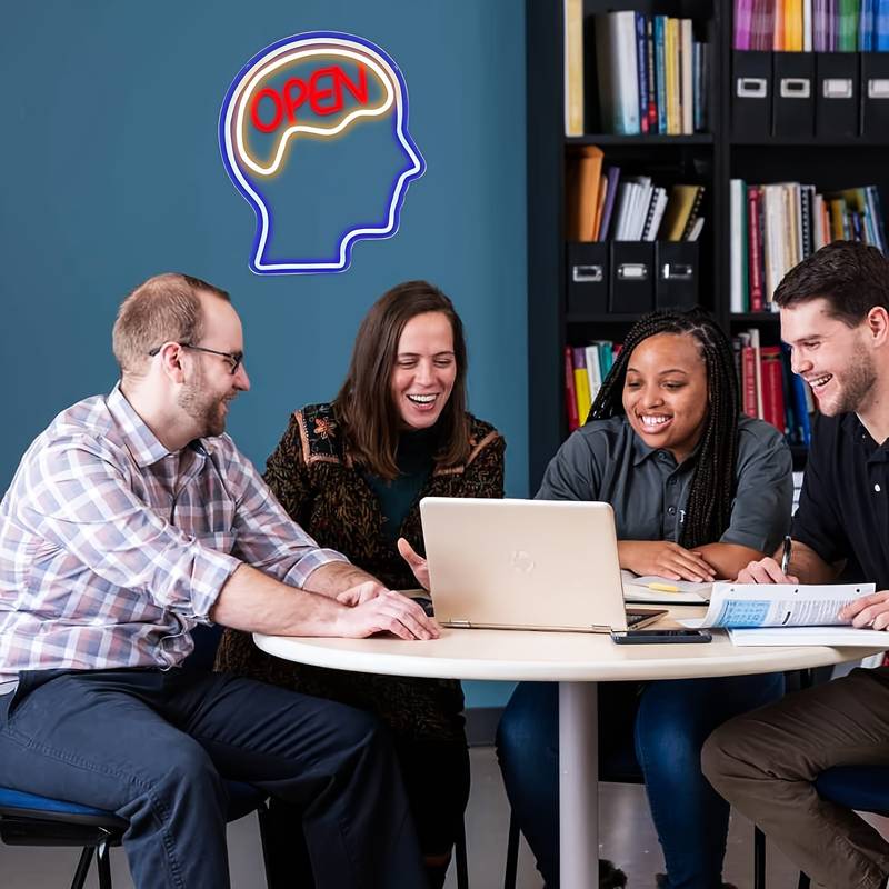 Open Mind Brain Neon Led Tabela