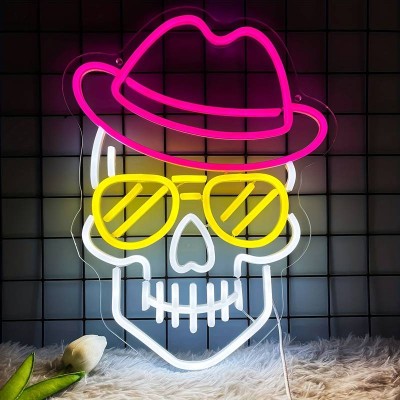 Şapkalı Kuru Kafa Neon Led Tabela Şapkalı Kuru Kafa Neon Led Tabela