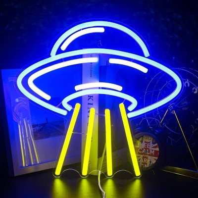 Ufo Uzay Gemisi Neon Led Tabela