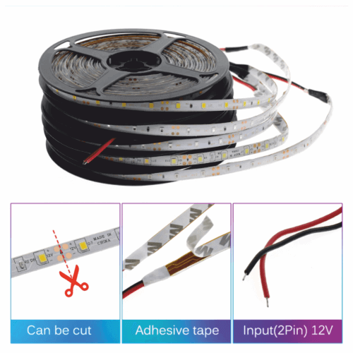 5050 Üç Çip Şerit Led Mavi Dış Mekan 5 Metre