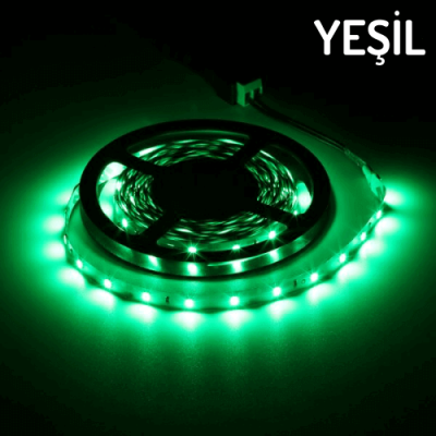 5050 Üç Çip Şerit Led Yeşil İç Mekan 5 Metre 5050 Üç Çip Şerit Led Yeşil İç Mekan 5 Metre