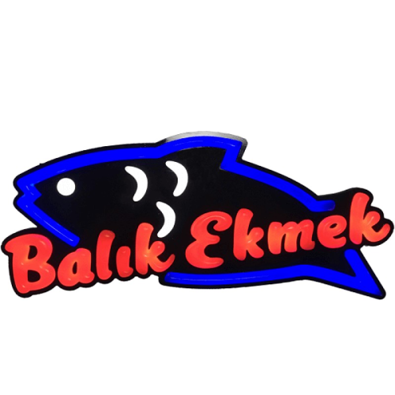 Balık Ekmek Leon Led Tabela Işıklı 31x67CM Balık Ekmek Leon Led Tabela Işıklı 31x67CM