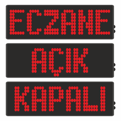 Eczane Açık Kapalı Led Tabela 16x64CM