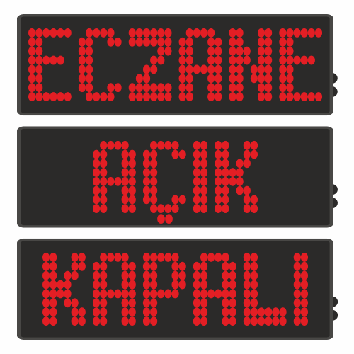 Eczane Açık Kapalı Led Tabela 16x64CM