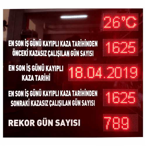 Kazasız İş Günü Panosu Sayacı 120x130CM