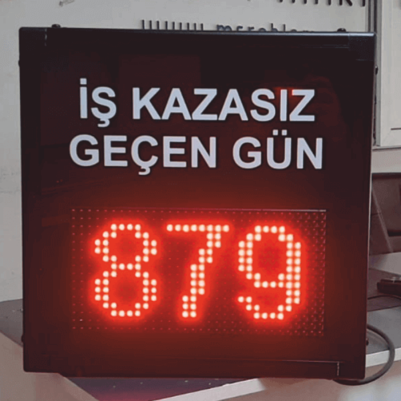 Kazasız İş Günü Panosu Sayacı 40x40CM