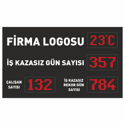 Kazasız İş Günü Panosu Sayacı 65x110CM
