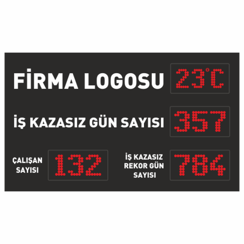 Kazasız İş Günü Panosu Sayacı 65x110CM