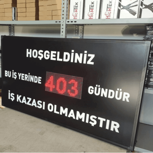 Kazasız İş Günü Panosu Sayacı 65x120CM