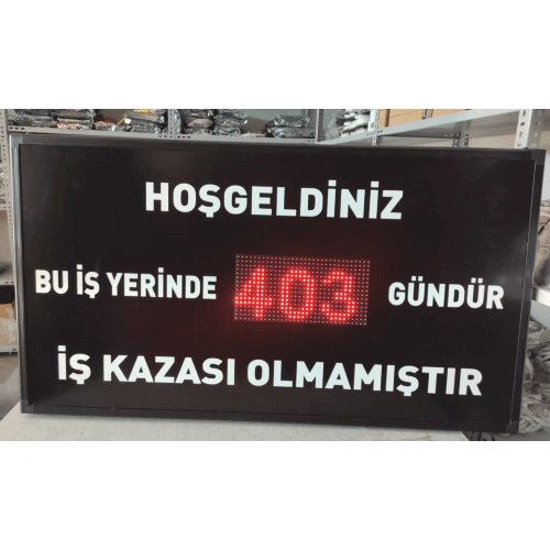 Kazasız İş Günü Panosu Sayacı 65x120CM