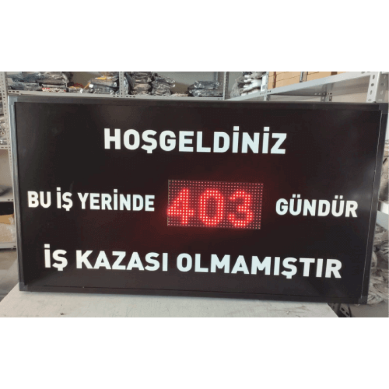 Kazasız İş Günü Panosu Sayacı 65x120CM