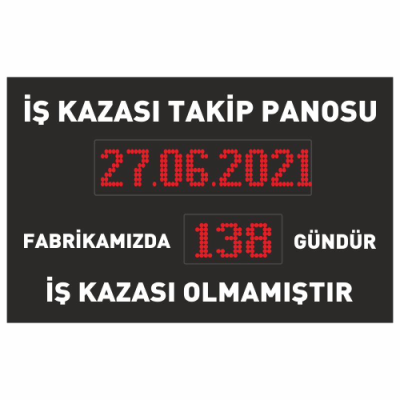 Kazasız İş Günü Panosu Sayacı 70x110CM