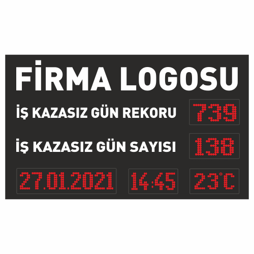 Kazasız İş Günü Panosu Sayacı 80x150CM