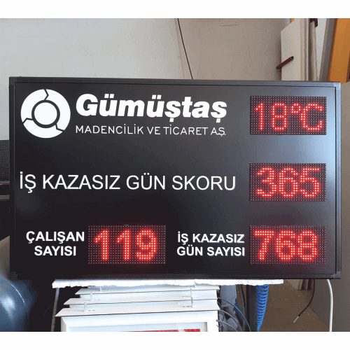 Kazasız İş Günü Panosu Sayacı 80x150CM