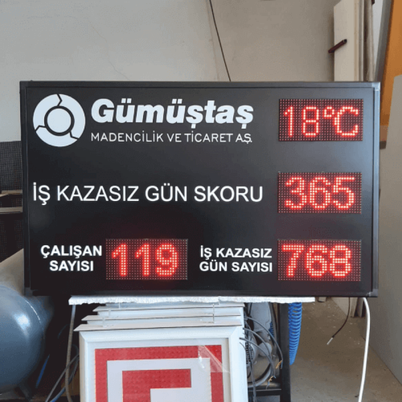 Kazasız İş Günü Panosu Sayacı 80x150CM