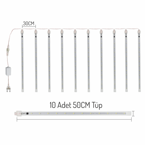 Meteor Yağmur Akan Led Rgb 50CM (10 Adet)