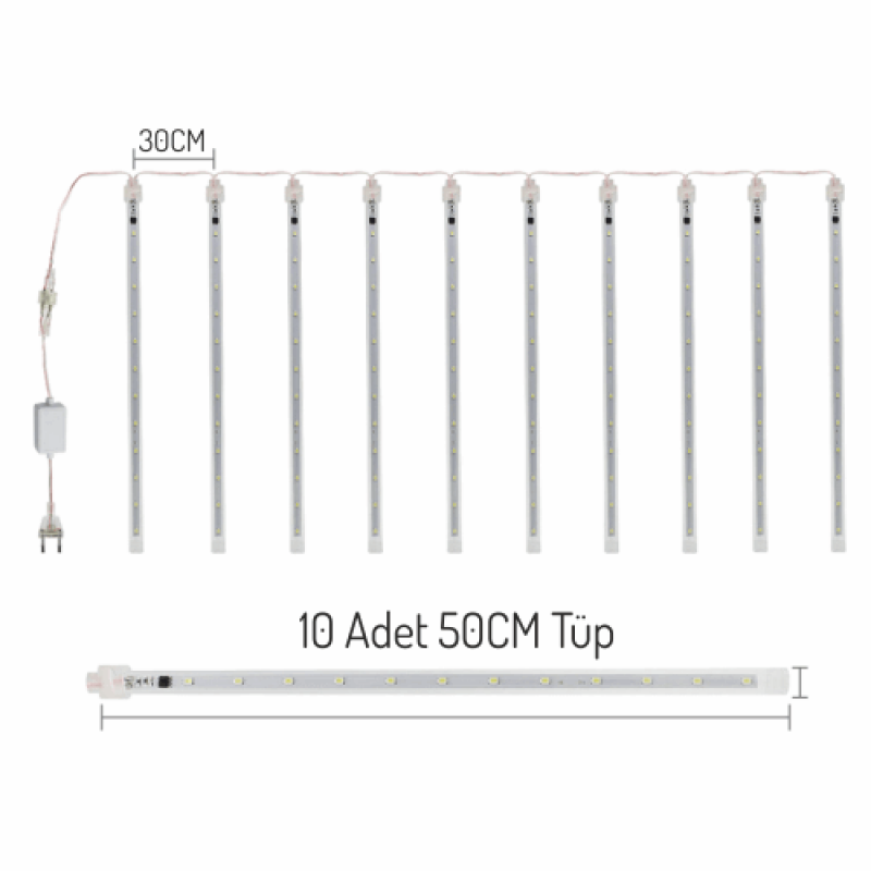 Meteor Yağmur Akan Led Rgb 50CM (10 Adet)