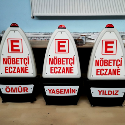 Nöbetçi Eczane Tabela Akülü Işıklı Portatif