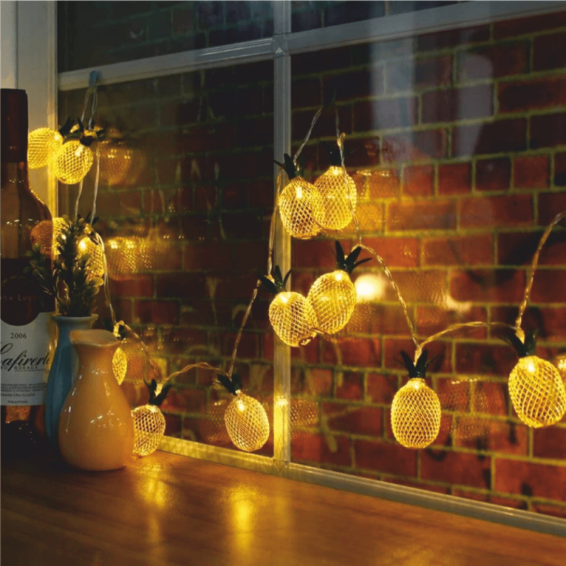 10'lu Dekoratif Metal Ananas Led Işık