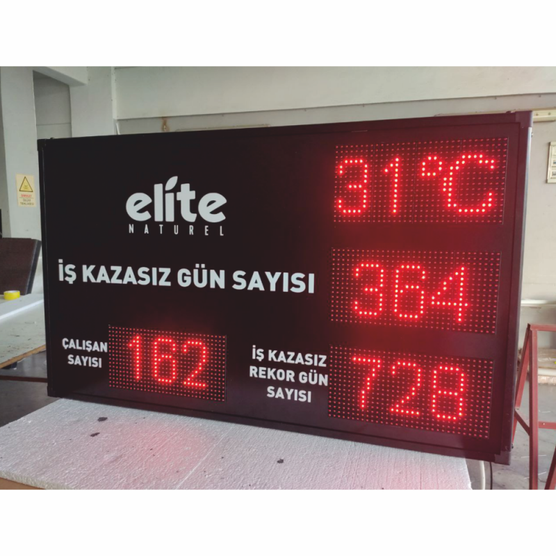 Kazasız İş Günü Panosu Sayacı 65x110CM