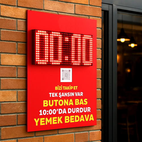 Kronometre 45x65CM Tam 10:00’da Durdur, Bedava Yemeği Kap!